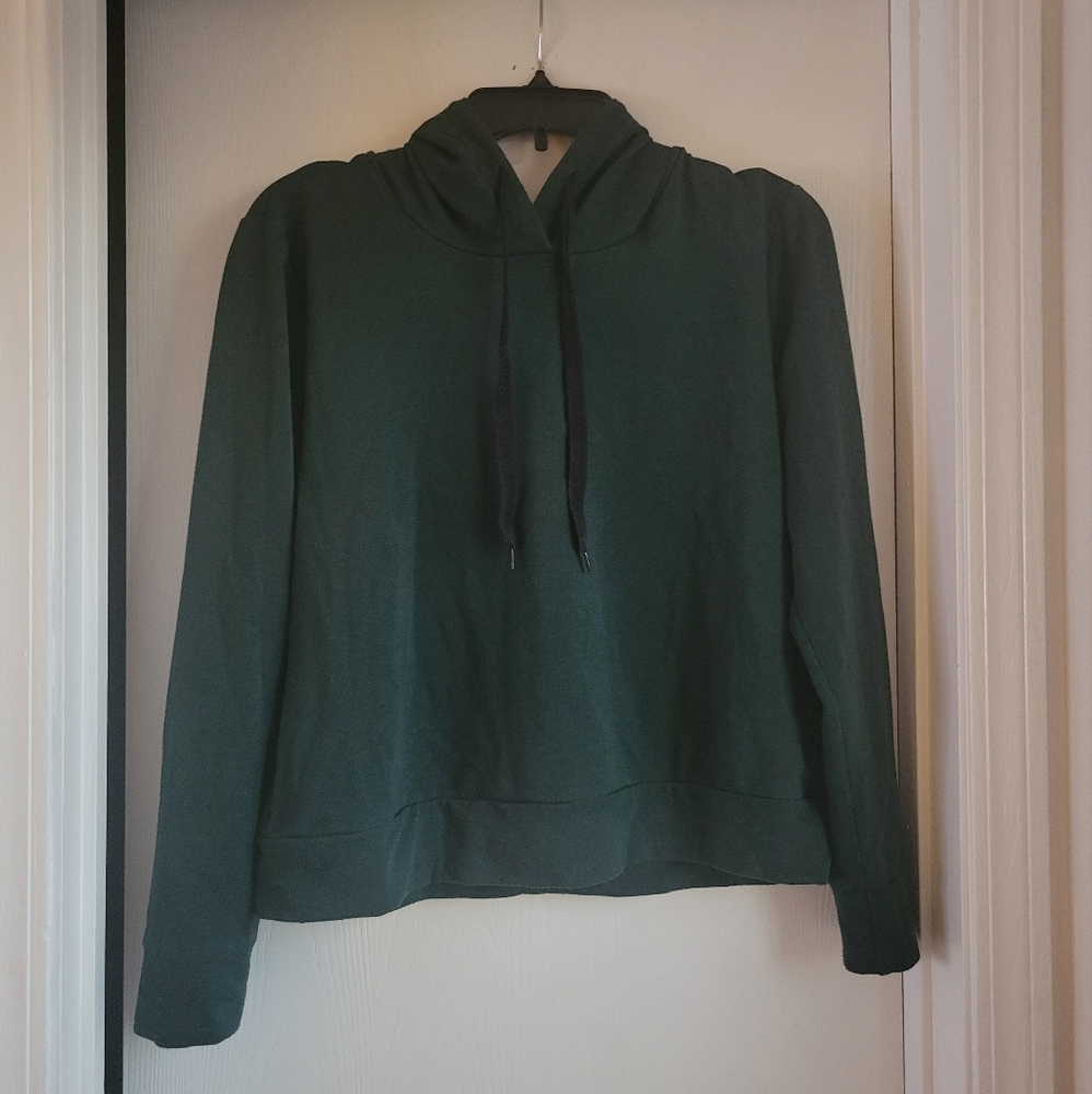 Green hooded sweatshirt